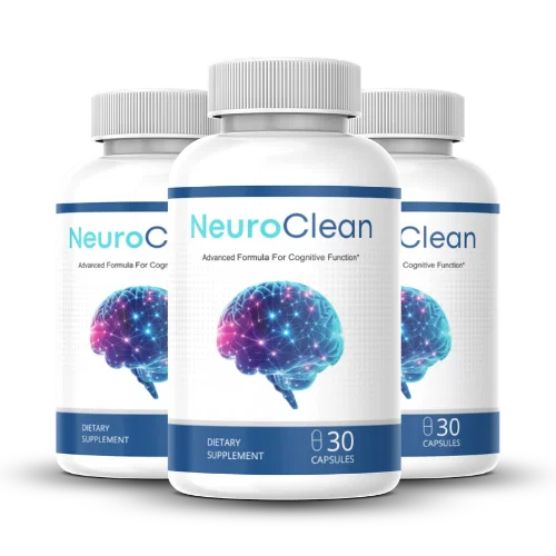 NeuroClean brain-support capsules — three bottles
